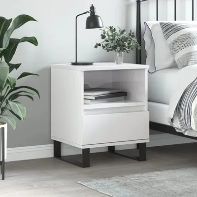 Obrázok produktu pre vidaXL Nočný stolík s vysokým leskom biely 40x35x50 cm Drevo Materiál