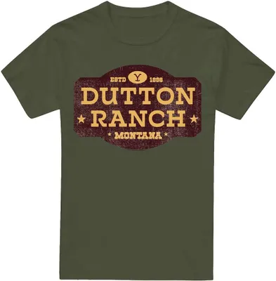 Obrázek produktu pro Yellowstone - Pánské tričko "Dutton Ranch" TV13406 (M) (Vojenská zelená)