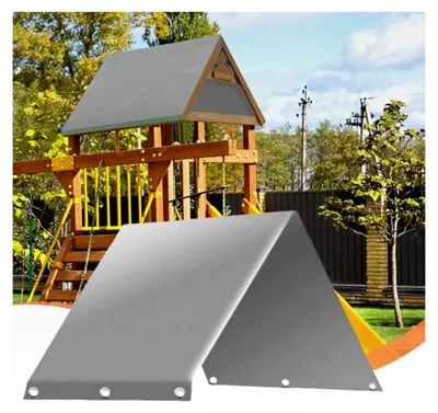Produktbild von Playset Baldachinabdeckung - 132 x 228 cm Oxford Polyester, Silberbeschichteter Stoff, UV-Block, Regenfischdach Ersatz, Wasserfest für den Außenbereich