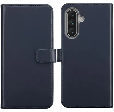 Imagen del producto de Funda de Cuero Auténtico tipo Libro para Samsung Galaxy A18 (4G) / A17 (4G/5G) - Azul