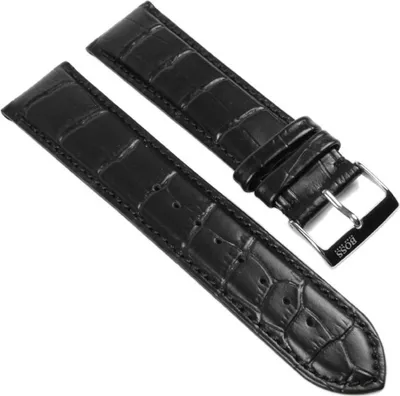 Produktbild von Hugo Boss Uhrenarmband Leder schwarz 22mm 1512429 1512708 1512780
