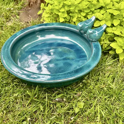 Produktbild von Vogeltränke, Vogelbad - Blau, Tränke für Vögel, Wasserschale als Vogelbecken