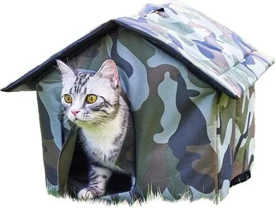 Productafbeelding van Famanu kattenhuis voor buiten - Winterbestendig, opvouwbaar, waterdicht, met uitneembaar kussen