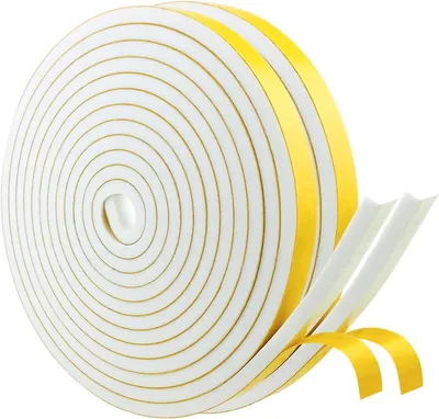 Imagen del producto de Cinta de espuma autoadhesiva, resistente a la intemperie, 5 metros x 2 rollos, 10 mm x 6 mm, para puertas y