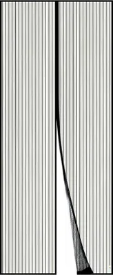 Immagine prodotto di Porta zanzariera magnetica Famanu - Facile da aprire, rete resistente, 28 magneti, colore nero (90x210 cm)