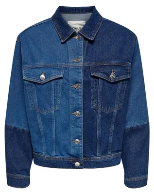 Produktbild von ONLY Colour Block Jeansjacke Stretch Denim Übergangs Jacket Vintage ONLKIM Größe: L