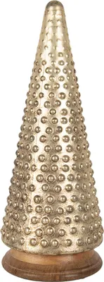Zdjęcie produktu dla Clayre & Eef Dekoracja świąteczna Choinka Ø 17x41 cm Szkło w kolorze złotym