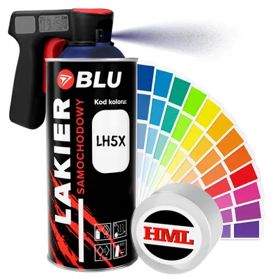 Zdjęcie produktu dla Lakier samochodowy spray LH5X niebieski nightblue do VW + pistolet BLU