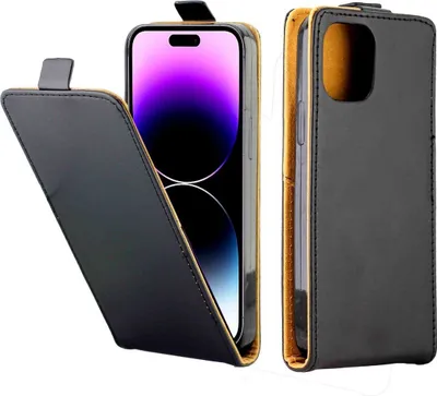 Produktbild von König Design Hülle kompatibel mit Apple iPhone 15 Pro Max Kunstleder Handyhülle - Handy Case Schwarz