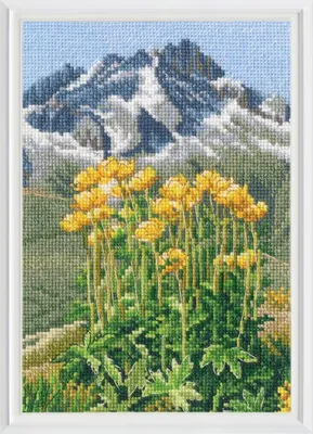 Produktbild von RTO Kreuzstich Set "Im Moment, Berg", Zählmuster, 12,5x18cm