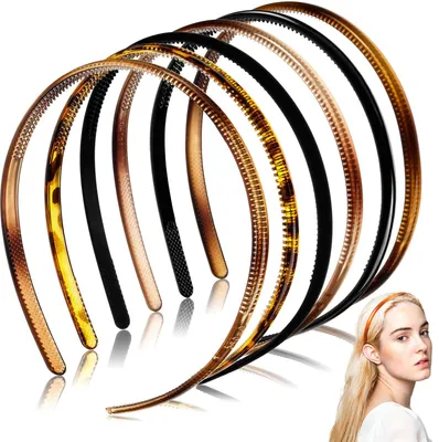 Produktbild von Stirnbänder – 6 Stück – Haarbänder – Diademe – Für Damen und Herren – Haaraccessoires – Bequem und leicht – Ideal zum Laufen, für Leichtathletik