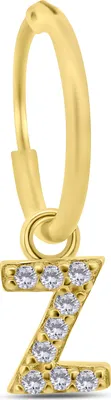 Produktbild von Geschenk für sie New Bling 9NB 906Z Silberohrring mit Buchstabenanhänger - Zirkonia - Z - halbes Paar - goldfarben