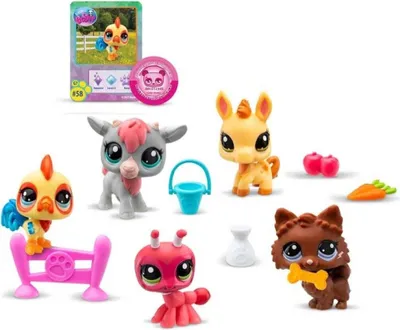 Produktbild von BANDAI - Littlest Pet Shop - Sammlerset Bauernhof-Thema - 5 Tiere und Zubehör - BF00510