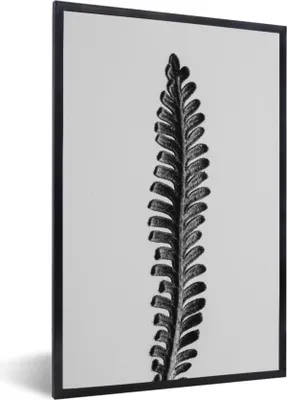 Produktbild von MuchoWow® MuchoWow® Gerahmtes Poster Abstraktes Blatt in Schwarz und Weiß 60x90 cm - Poster mit zchwarzem Bilderrahmen - Kunst