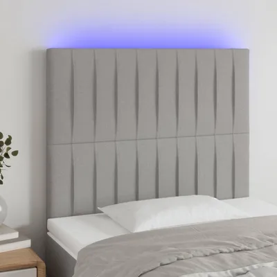 Produktbild von LED Kopfteil Hellgrau 80x5x118/128 cm Stoff