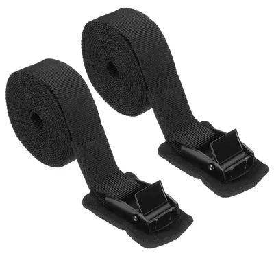 Zurrgurt 2,5 cm x 2,5 m, 2 Stück, verstellbar, schwarz, Nylon