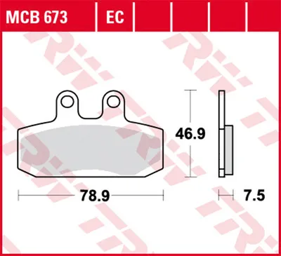 Produktbild von TRW Bremsbelagsatz EC MCB673EC Boulevard 125 BL Bali SJ100 HF07 Schikra MS125