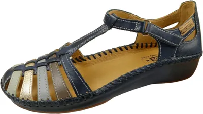 Image de Pikolinos Sandale femme cuir talon fermé boucle P. Vallarta 655-0843C4, Taille:41 EU, Couleur:Bleu
