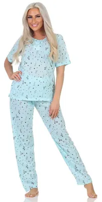 Produktbild von Damen Pyjama zweiteiliger Schlafanzug Pyjama-Set, Grün/L/40