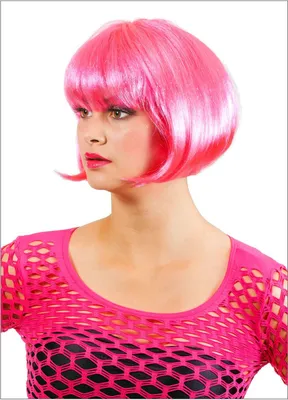 Produktbild von Damen Perücke Bobline Neon-Pink, Einheitsgröße bis 59cm Kopfumfang, Kostümzubehör