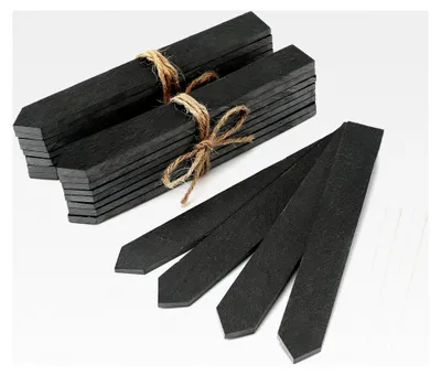 Produktbild von 20 Stück 15 x 2 cm Kräuterschilder aus Schiefer für den Außenbereich, wetterfeste Pflanzenstecker zum Beschriften