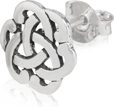 Produktbild von Einzelohrstecker Ohrstecker Triqueta 925 Silber 10mm Amulett Keltenknote Ohering