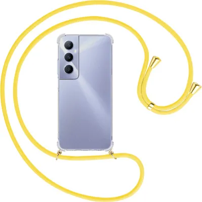 Produktbild von Handykette Backcover-Schutzhülle mit Band (Metall goldfarben) für Realme C65 4G - gelb