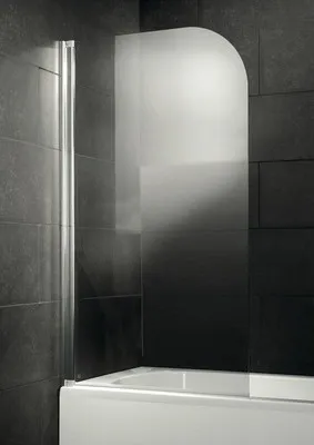 A clear glass shower screen attached to a bathtub.