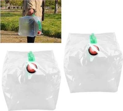 Image de Réservoir d'eau pliable de 20 litres, imperméable - Sac à eau réutilisable pour la pêche et le camping