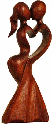 Productafbeelding van Houten figuur, abstracte sculptuur, houten figuur, decoratieve beeld, Afrika, Azië, handgemaakt, decoratie, bruiloft, 40 cm