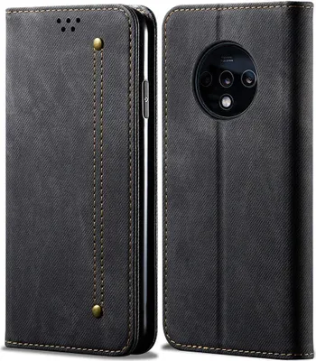 Image de Etui OnePlus 7T, Etui portefeuille en cuir avec fermeture magnétique et fonction stand pour OnePlus 7T Noir
