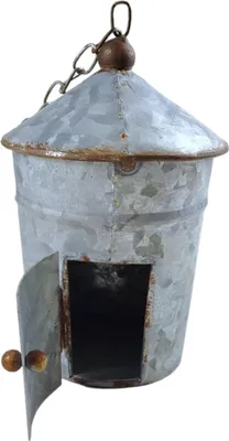 Obrázok produktu pre Hniezdna búdka Zinkový domček pre vtáky Vonkajšia kovová hniezdna búdka na zavesenie Ideálna pomôcka pre vtáky Dekoratívny domček do záhrady