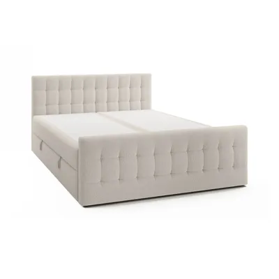 Produktbild von FEDVE Boxspringbett Yazo Royal Doppelbett Bettkästen Topper 180x200 cm Creme (Anthology 01)