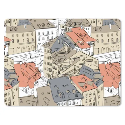 Produktbild von MuchoWow® Mauspad Mousepad Gebäude - Muster - Städte 23x19 cm - Mousepads - Maus Mat - Pad - Mausunterlage - Schreibtischunterlage - Mauspad