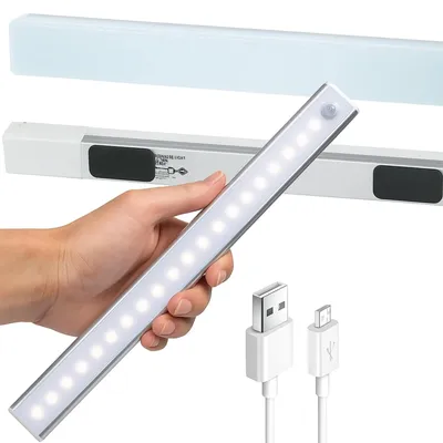 Produktbild von LED Unterbauleuchte Schrankleuchte Sensorleuchte 50 cm Kaltweiß Akku Magnet Bewegungssensor USB