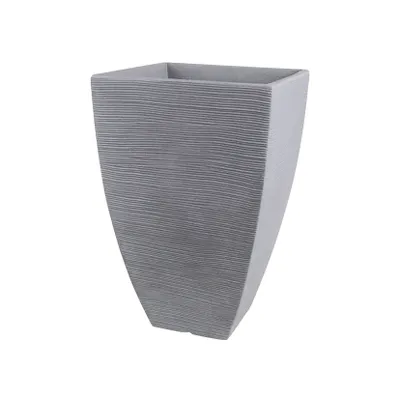 Image de Pot à cannelures 60cm de haut anthracite Pot de fleurs Cache-pot