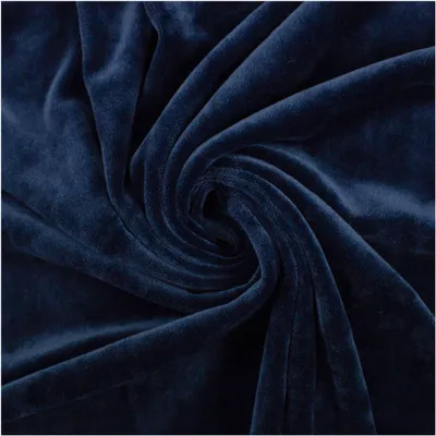 Velours-Stretch Samt Samtstoff ab 0,5mx1,5m Nicky Kostümstoff unifarben Meterware Farbwahl dunkelblau