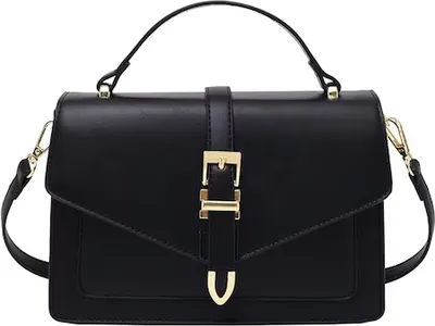 Obrázek produktu pro ASKSA kabelka Dámská malá kabelka přes rameno DámskáPolyuretankožená crossbody taška Dámská kabelka přes rameno Dívčí elegantní kabelka, černá