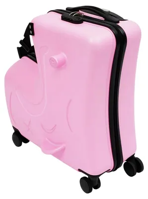 Produktbild von Kindertrolley zum Fahren - Kinder Koffer 51 cm - Handgepäck - Rollen - Zahlenschloss - Sicherheitsgurt - Rosa