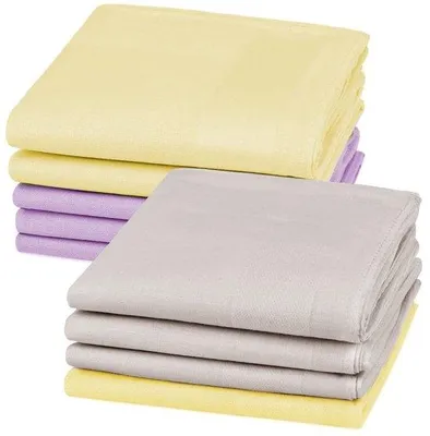 Productafbeelding van Ibenzoa® Set met 9 katoenen zakdoeken & zakdoekjes (40 x 40 cm) – 3 kleuren, 2 designs, wasbaar op 60°C, voor heren en dames