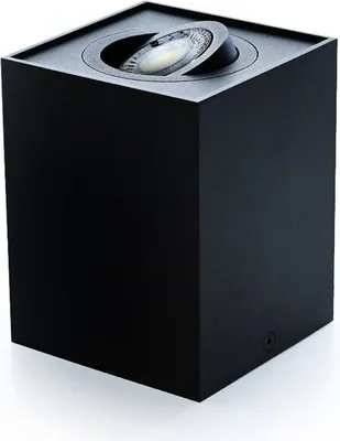Image de Plafonnier GAMA-SS Spot à monter en saillie lampe 80x80mm Spot orientable 45° carré noir en aluminium avec douille GU10
