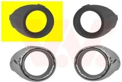 Produktbild von VAN WEZEL Lüftungsgitter Grill Stoßfänger für FORD Fiesta Mk6 Schrägheck (JA8, JR8) mit Loch/Löchern für Nebellampen Schwarz