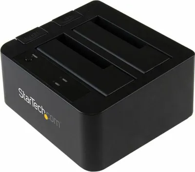 Obrázek produktu pro StarTech.com SDOCK2U313, HDD, SSD, SATA, Serial ATA II, Serial ATA III, 2.5,3.5", 6 TB, USB 3.2 Gen 2 (3.1 Gen 2) Type micro-B, Černá