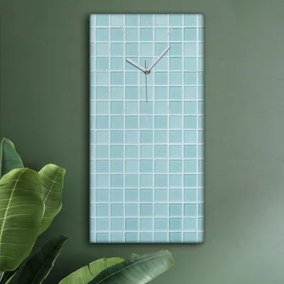 Produktbild von Wohnzimmer Leinwand Uhr Geräuschlos Küche 30x60 Kacheln, Abstrakt, Motive, weiße Zeiger