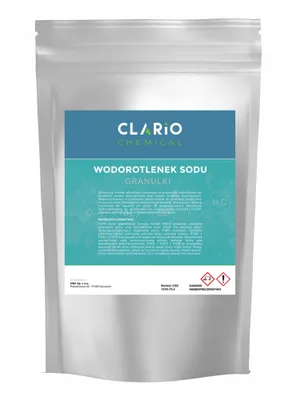 Zdjęcie produktu dla Soda Kaustyczna Wodorotlenek sodu granulki Clario Chemical do rur 1kg 1000g