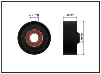 Produktbild von CAFFARO 339-00 Umlenkrolle Keilrippenriemen 70mm für TOYOTA AURIS (NRE15, ZZE15, ADE15, ZRE15, NDE15) AVENSIS Station Wagon (ZRT27, ADT27) RAV 4 III