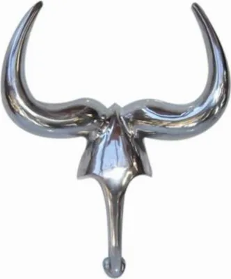 Produktbild von Casa Padrino Designer Deko Gazelle aus poliertem Aluminium H 47 cm, B 36 cm - Wandfigur - Geweih - Wandgeweih