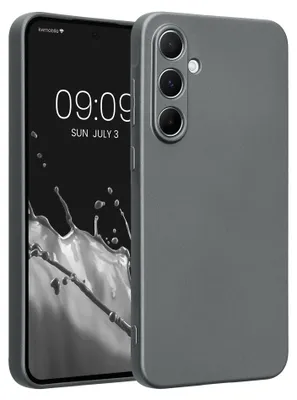 Produktbild von kwmobile Handyhülle für Samsung Galaxy A55 5G Hülle - weiche Silikon Case metallisch schimmernd - Schutzhülle Cover - Metallic Grau