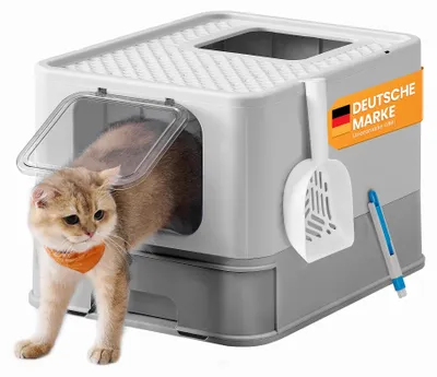Produktbild von Feandrea Katzentoilette, mit Deckel, ausziehbares Tablett, weniger Spuren