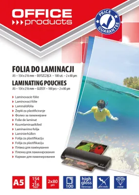 Zdjęcie produktu dla Folia do laminowania A5 połysk 2x80um 100szt.